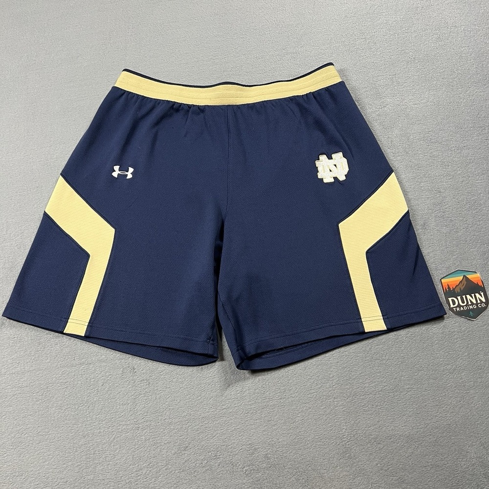 Notre Dame Fighting Irish Shorts Mens XL Blue 9" Under Armour Basketball Pockets